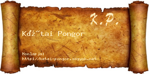 Kátai Pongor névjegykártya